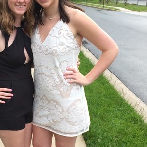 White Lace Mini Dress